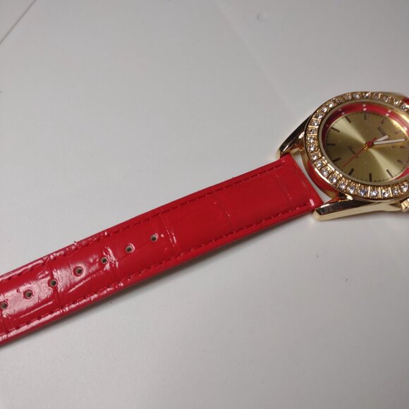 Red And Gold Tone Manhattan Analog Watch - Picture 4 of 12